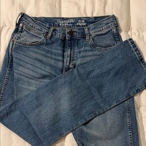 Wrangler Slim Straight Men's Jeans - Medium Wash Blue